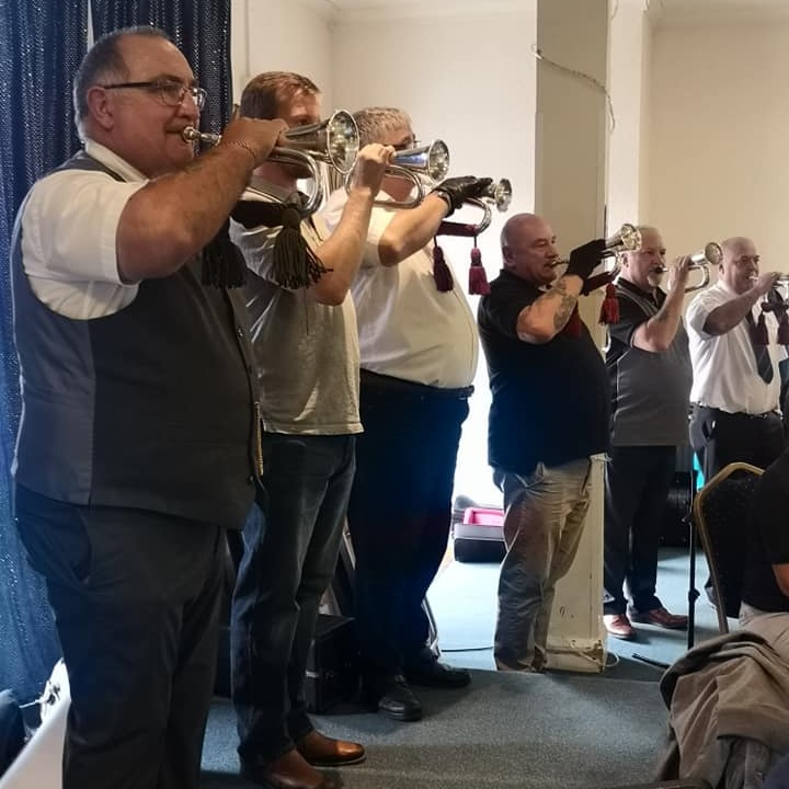 Buglers on parade